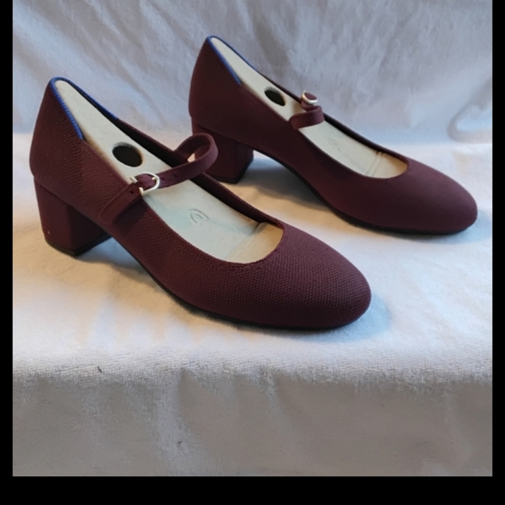 Rothy's The Mary Jane Heel in Wine Red 